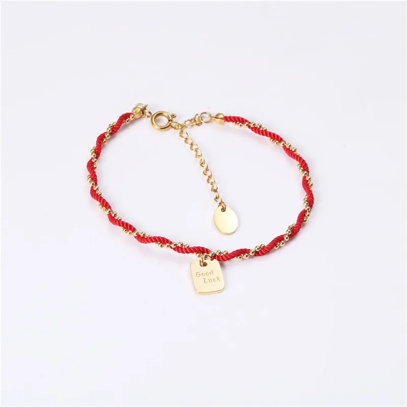 Custom Women Stainless Steel Red Rope Bead Chain Square Charms Bracelets Most Popular Square Tags English Letters Bracelet
Custom Women Stainless Steel Red Rope Bead Chain Square Charms Bracelets Most Popular Square Tags English Letters Bracelet