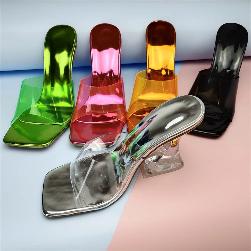 2021 Fashion Colorful Crystal Heel Sandals Ladies Shoes Transparent Heel Colorful Pvc Cool Womens High Heel Sandals
2021 Fashion Colorful Crystal Heel Sandals Ladies Shoes Transparent Heel Colorful Pvc Cool Womens High Heel Sandals