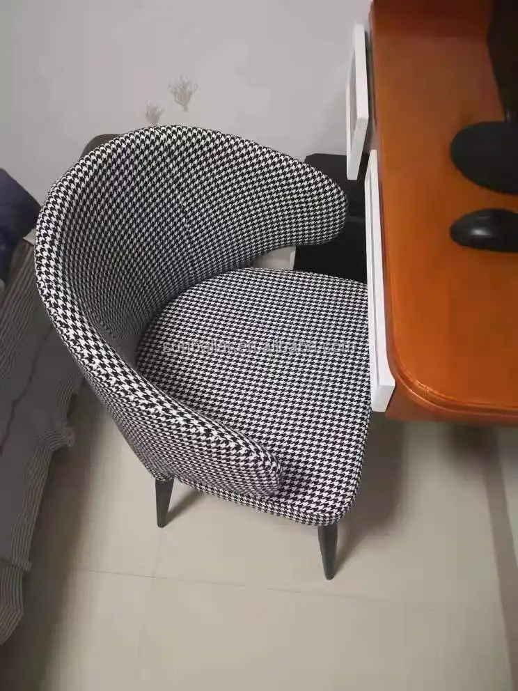 佛山家具批发客厅椅子现代布艺木质餐椅休闲扶手椅家居家具