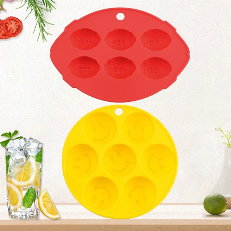 New creative smile face soccer silicone ice cube mold making ice mould hot selling ice tray mold silicone, Red and yellow
New creative smile face soccer silicone ice cube mold making ice mould hot selling ice tray mold silicone, Red and yellow