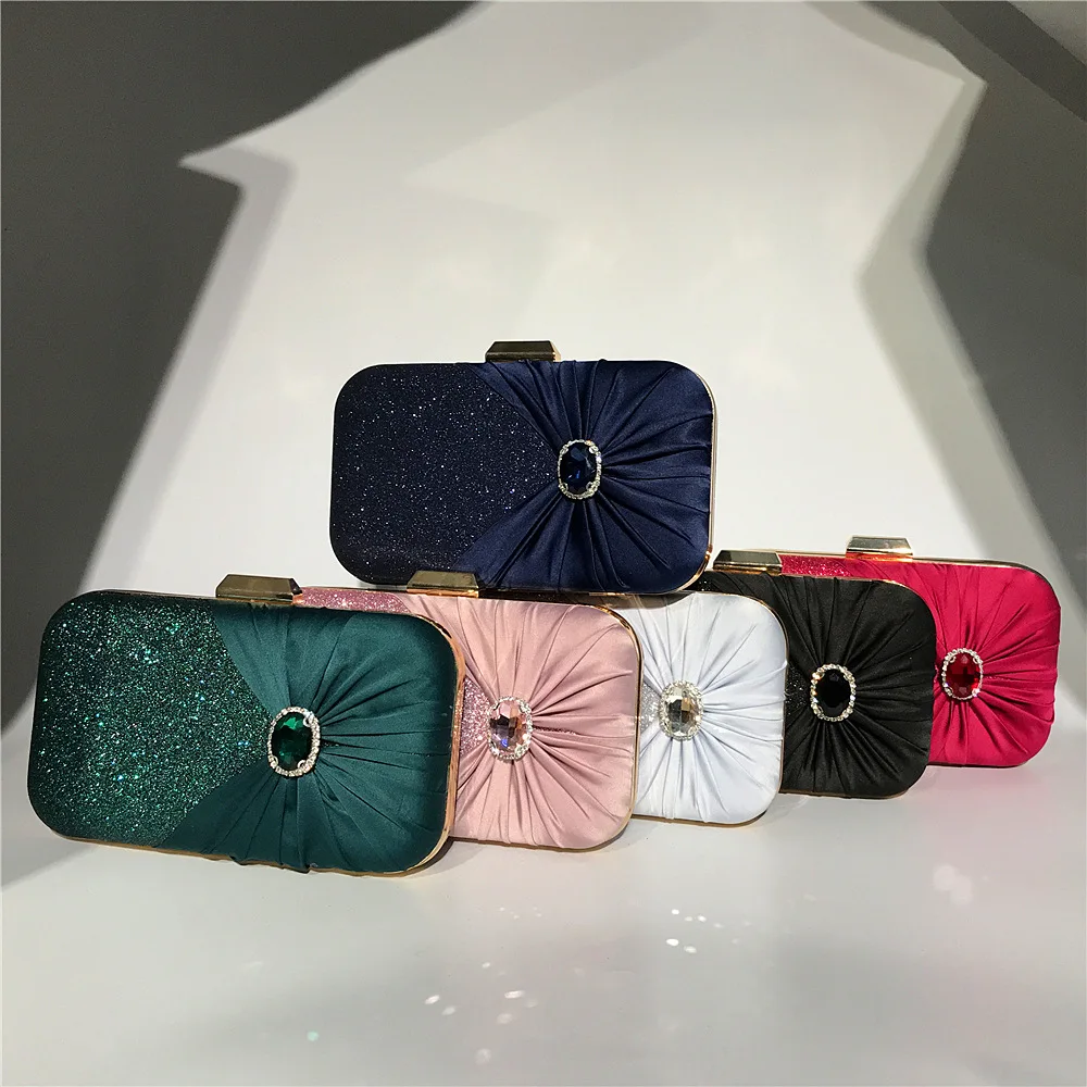 Silk bowknot with gem luxury handbags for women wedding clutches lady chain bags, 7color
Silk bowknot with gem luxury handbags for women wedding clutches lady chain bags, 7color