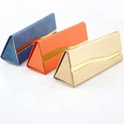 Foldable eyewear cases PU Handmade eyewear bag hard fold reading glasses case manufacturer