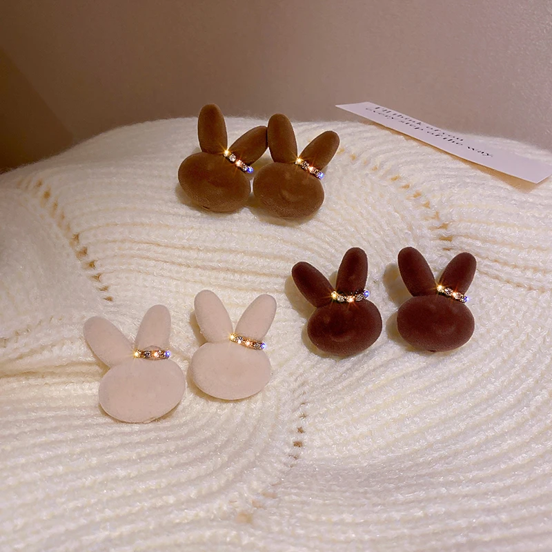 fashion plush stud cute rabbit earring