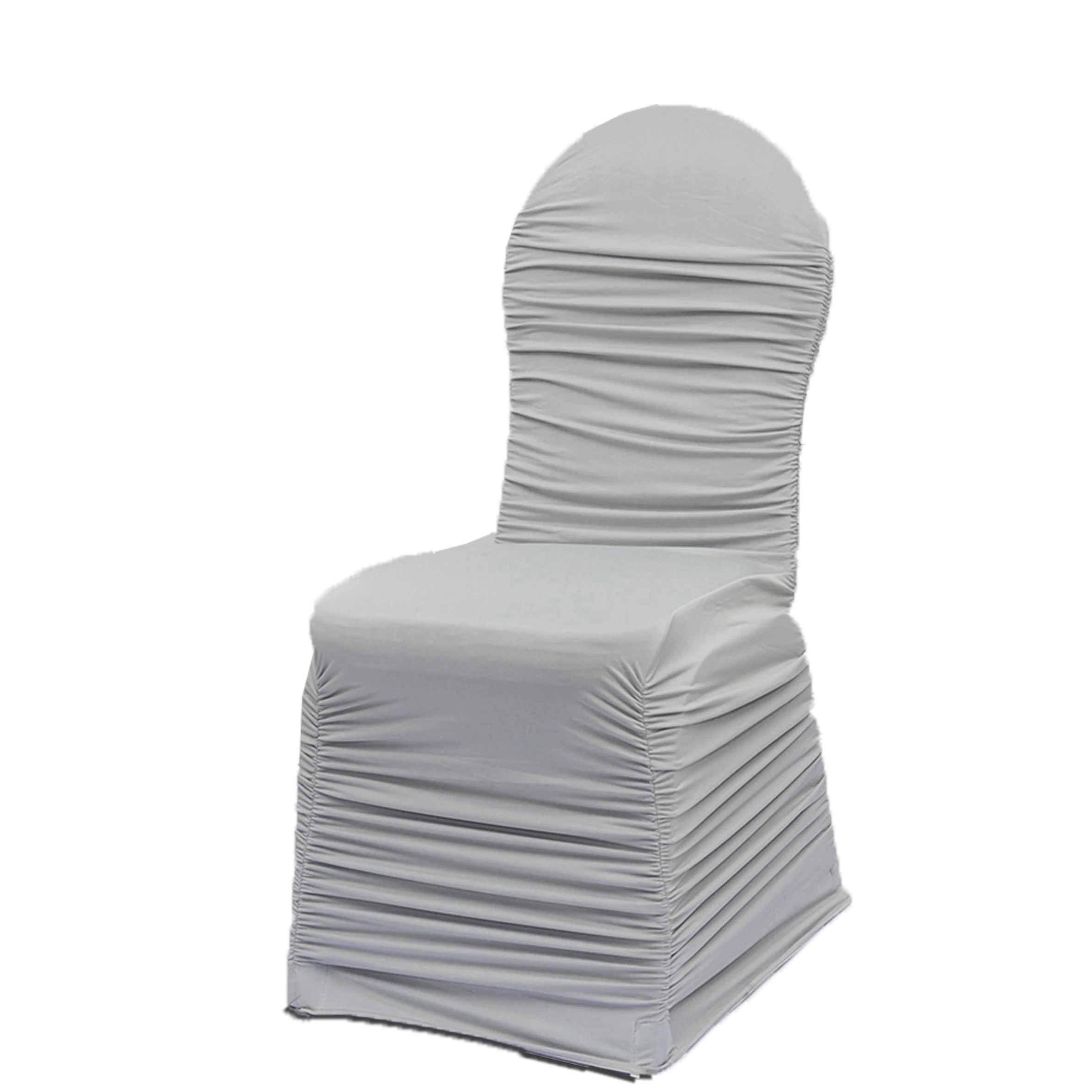 Universal Elastic Ruched Spandex Silver Chair Cover Buy Ruched