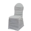 Universal Elastic ruched spandex silver chair cover