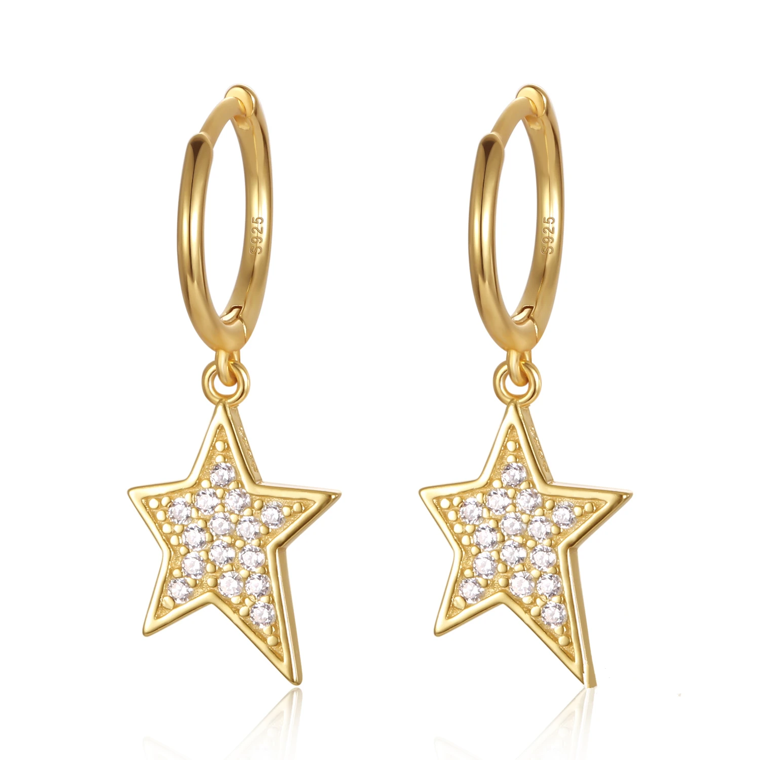 fashion earrings jewelry 925 sterling silver big star drop earrings with small diamond 18k gold plated hoop earrings for women
fashion earrings jewelry 925 sterling silver big star drop earrings with small diamond 18k gold plated hoop earrings for women