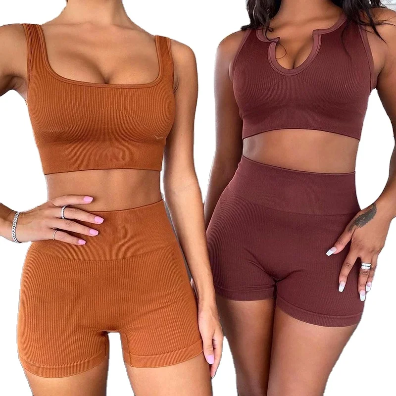 New Ins Hot Selling High Waist Rib Seamless Gym Sport Bra Fitness Yoga shorts Sets, Brown, light brown ,yellow,blue,dark brown,,black
New Ins Hot Selling High Waist Rib Seamless Gym Sport Bra Fitness Yoga shorts Sets, Brown, light brown ,yellow,blue,dark brown,,black