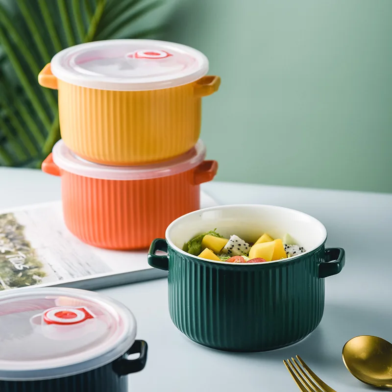 Manufacturer custom wholesale ins nordic simple ceramic fresh-keeping lunch box double ear pot with plastic lid
Manufacturer custom wholesale ins nordic simple ceramic fresh-keeping lunch box double ear pot with plastic lid