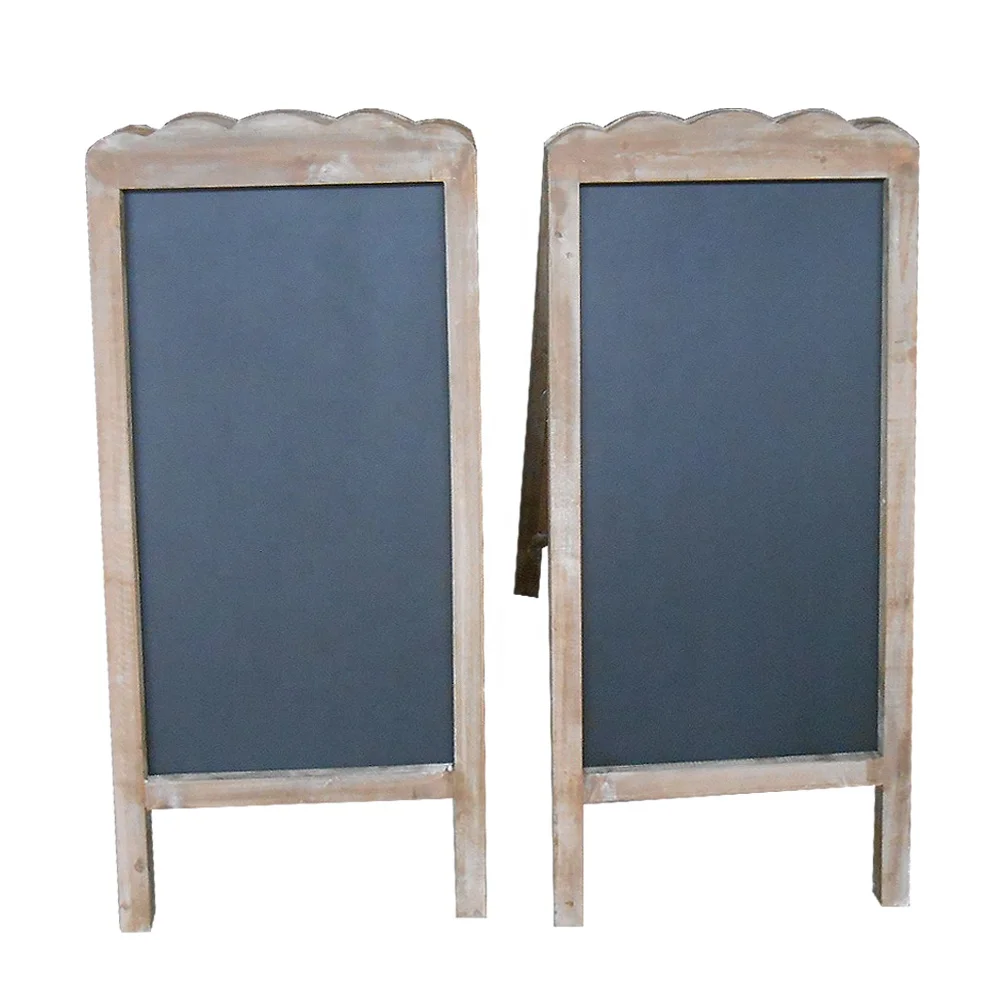 Vintage Wooden Chalkboard,Rustic Foldable Wood Black Board,Free