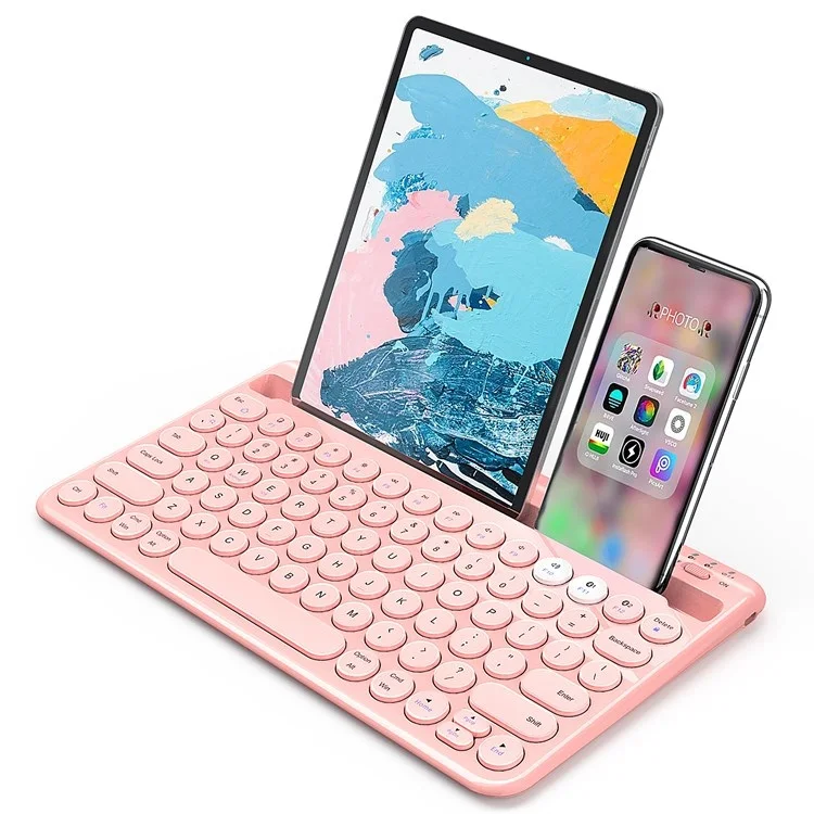 Original Universal Compatiblity Quick Switch Rechargeable Keyboard with Integrated Stand Slim Wireless Keyboard, Pink
Original Universal Compatiblity Quick Switch Rechargeable Keyboard with Integrated Stand Slim Wireless Keyboard, Pink