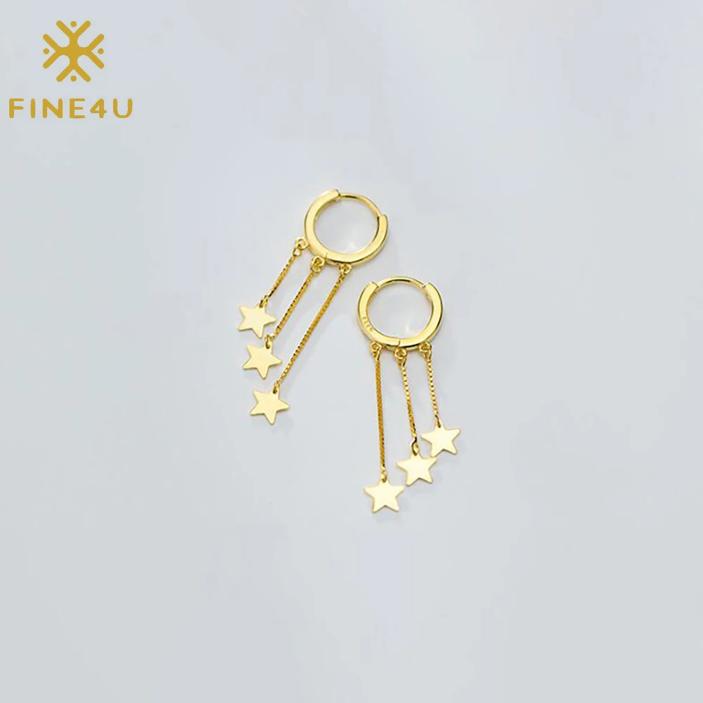 Brass gold plated tassel star dangle huggie long korean earrings jewelry earings for women 2021, Gold/silver
Brass gold plated tassel star dangle huggie long korean earrings jewelry earings for women 2021, Gold/silver
