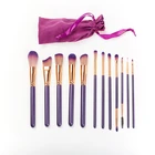 12pcs Kabuki Make up brushes Rose gold unique makeup brush set with cloth bag
