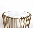 Hot sale high quality round metal side table fashion marble coffee side table