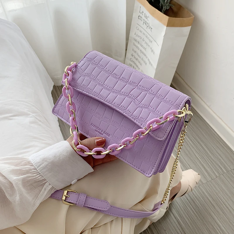 Stone Pattern Small PU Leather Crossbody Bags For Women 2020 Fashion Acrylic Chain Design Shoulder Handbags and Purses, 6 colors
Stone Pattern Small PU Leather Crossbody Bags For Women 2020 Fashion Acrylic Chain Design Shoulder Handbags and Purses, 6 colors