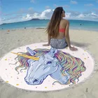 Towel Sand Free Customised 150cm Round Beach Towel With Tassels