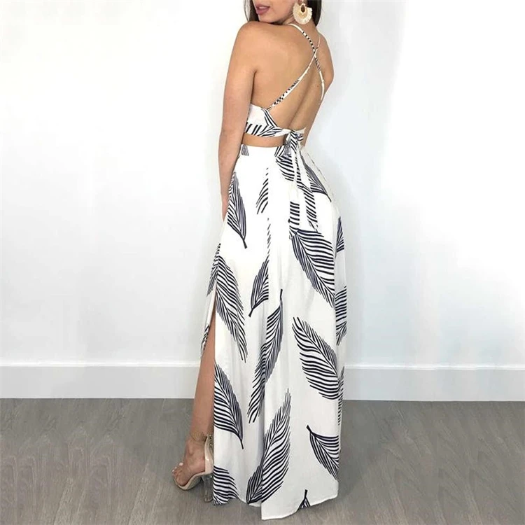 Hot selling womens sexy clothing printed dress two piece skirt set