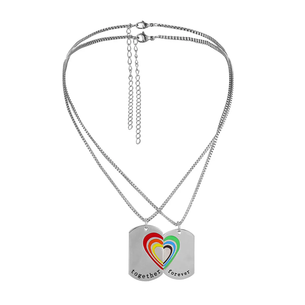 Hobbyworker Titanium Steel Heart-shaped Six-color Rainbow Letter Trend Personality Romantic Couple Necklace for Couple Jewelry, Picture
Hobbyworker Titanium Steel Heart-shaped Six-color Rainbow Letter Trend Personality Romantic Couple Necklace for Couple Jewelry, Picture