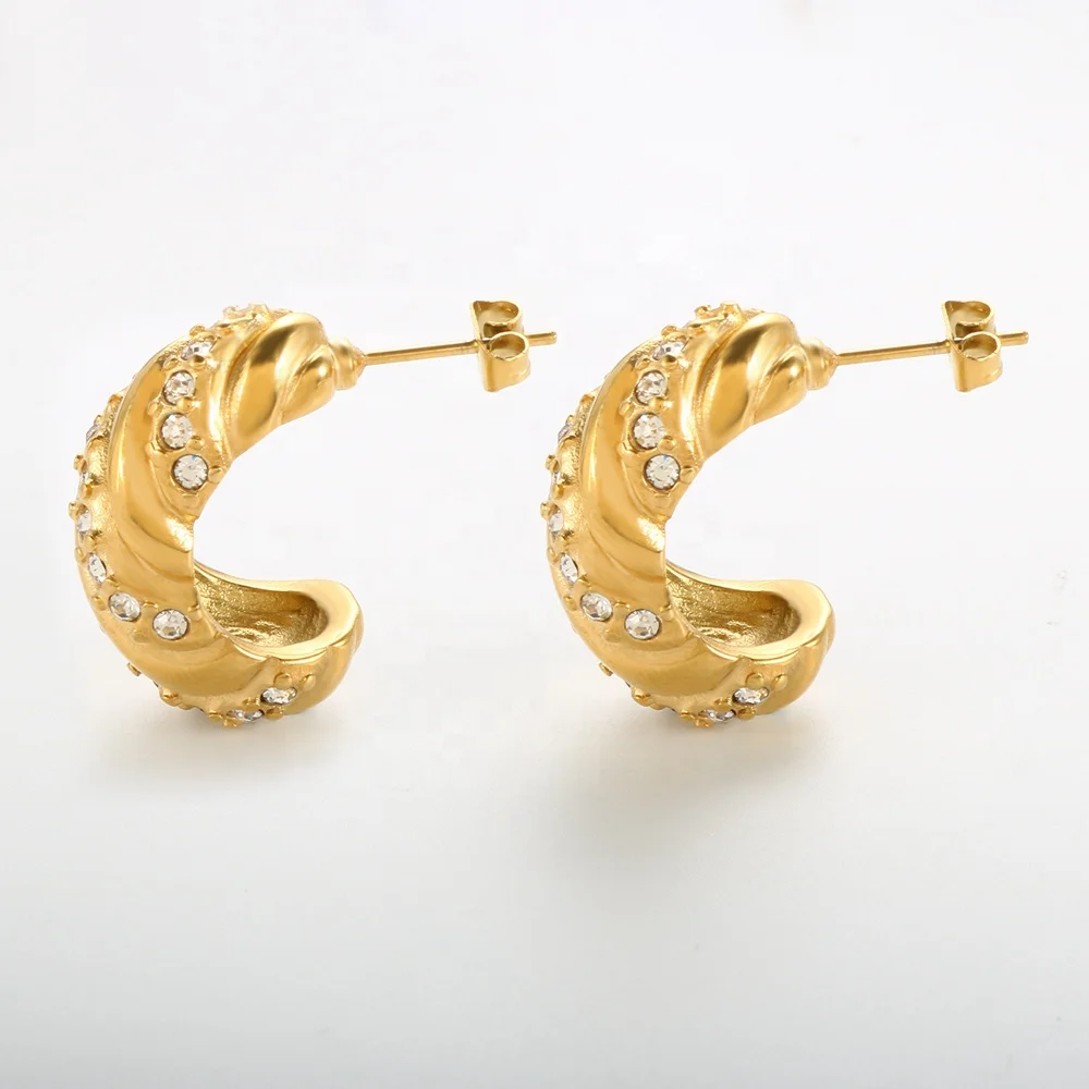 Pvd Plated Jewelry 18k Gold Stone Crystal Earrings Diamond Hoop Earrings Crystal Gold Croissant Earrings, Gold/silver/rose gold/black
Pvd Plated Jewelry 18k Gold Stone Crystal Earrings Diamond Hoop Earrings Crystal Gold Croissant Earrings, Gold/silver/rose gold/black