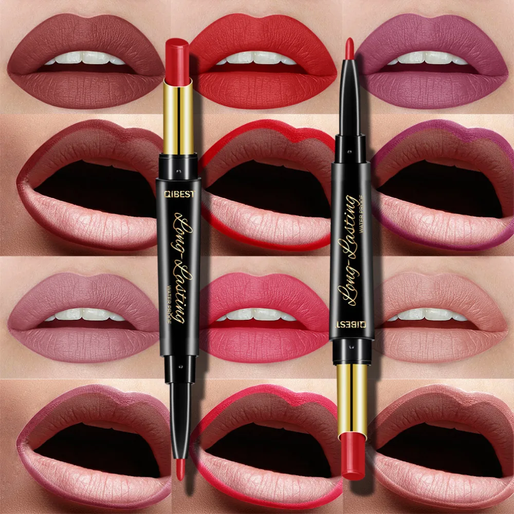 15 Colors QIBEST 2 In 1 Matte Lipstick Waterproof Long Lasting Moisturizing Nude Color Lip Stick
15 Colors QIBEST 2 In 1 Matte Lipstick Waterproof Long Lasting Moisturizing Nude Color Lip Stick