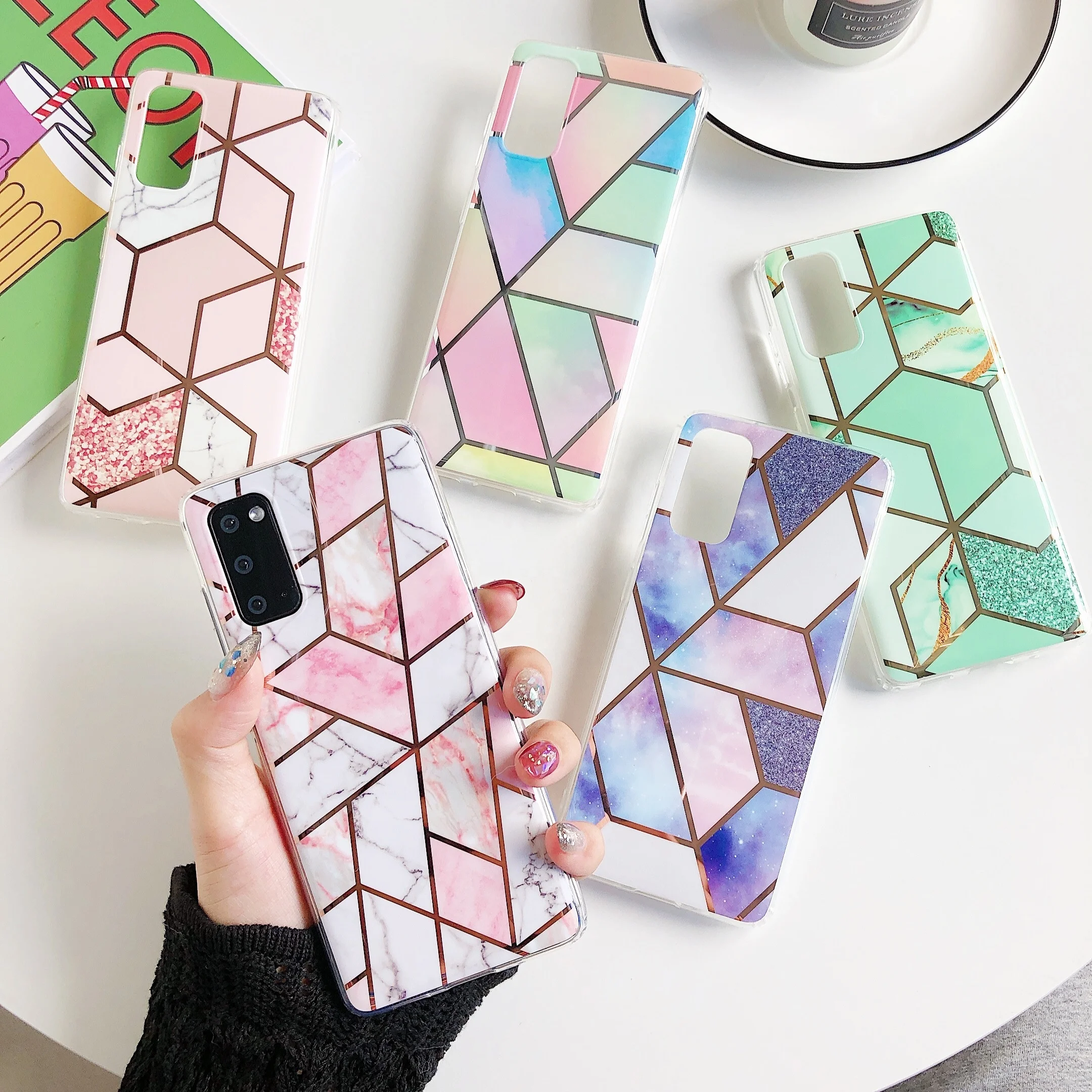 Shiny Glitter Geometric Phone Case Cover for Samsung Note 10+ ,Marble Mobile Phone Shell for Samsung Galaxy S20 FE 5G, 11 colors optional
Shiny Glitter Geometric Phone Case Cover for Samsung Note 10+ ,Marble Mobile Phone Shell for Samsung Galaxy S20 FE 5G, 11 colors optional