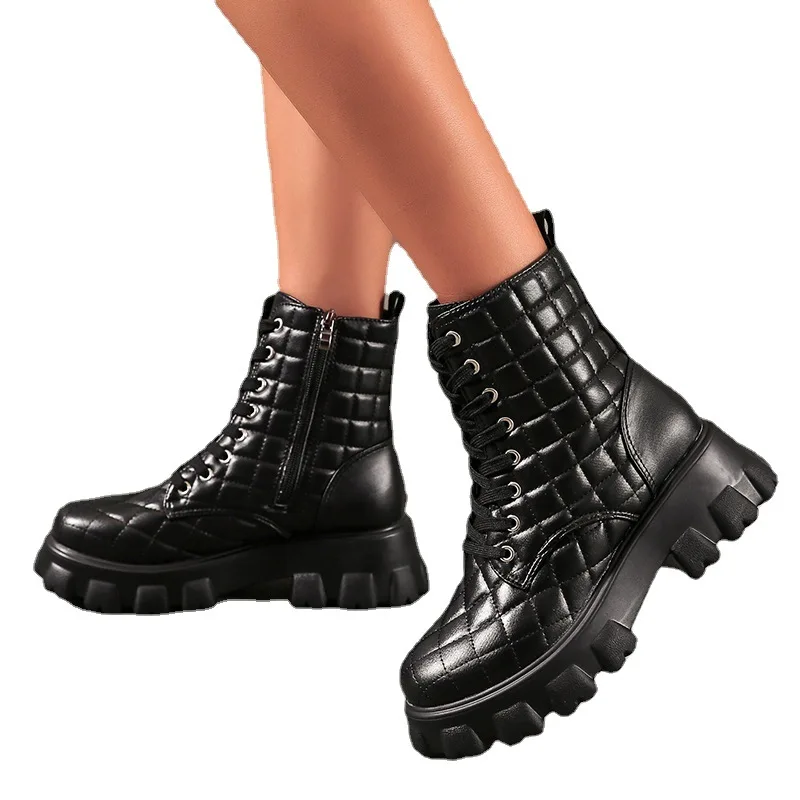 Platform Pu leather boots women high quality ankle martine boots chunky chelsea boot botas de mujer
Platform Pu leather boots women high quality ankle martine boots chunky chelsea boot botas de mujer