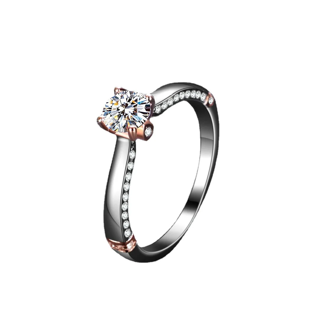 Moissanite female silver ring with four-claw gold diamond engagement ring 925 sterling silver
Moissanite female silver ring with four-claw gold diamond engagement ring 925 sterling silver