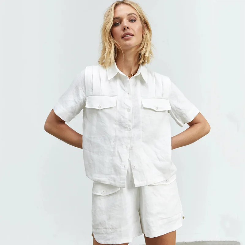 R21975S 2021 summer new short-sleeved shirt wide-leg pants two-piece cotton and linen women's casual fashion shorts 2pcs sets, As pic
R21975S 2021 summer new short-sleeved shirt wide-leg pants two-piece cotton and linen women's casual fashion shorts 2pcs sets, As pic