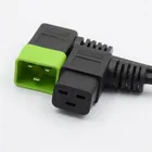1.8m black power extension cord with plug cable C19 to C20