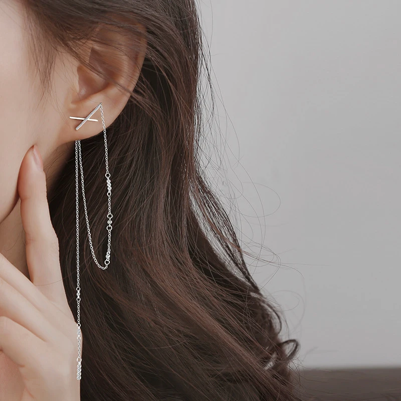 ENSHIR Minimalist Cross Long Chain Statement Earrings Jewelry Tassel Drop Earrings with AAA CZ Jewelry, As picture
ENSHIR Minimalist Cross Long Chain Statement Earrings Jewelry Tassel Drop Earrings with AAA CZ Jewelry, As picture