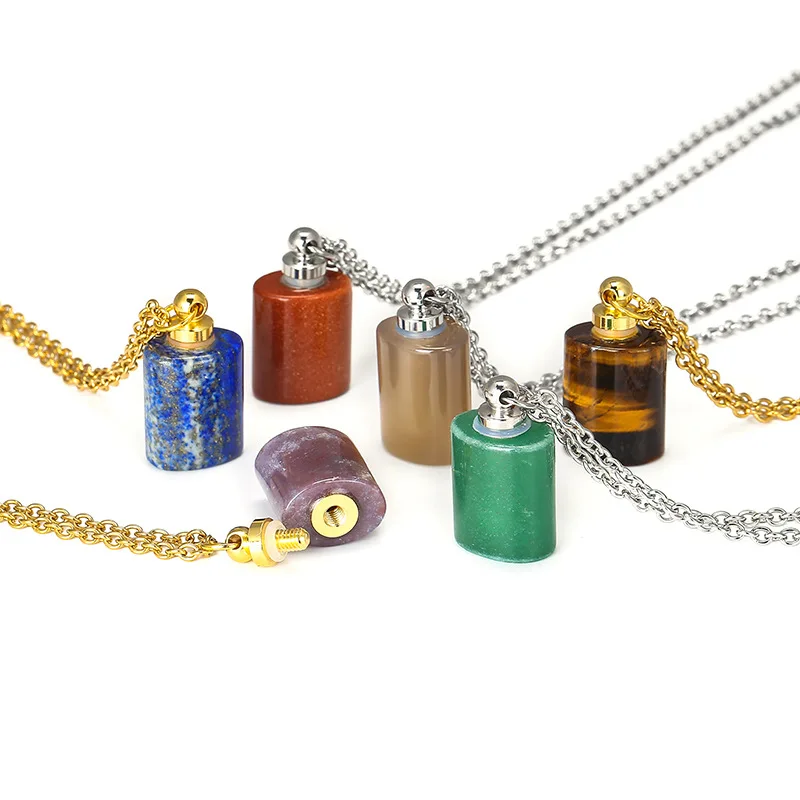 New Crystal Quartz perfume bottle pendant necklace aromatherapy essential oil natural stone perfume bottle pendant necklace
New Crystal Quartz perfume bottle pendant necklace aromatherapy essential oil natural stone perfume bottle pendant necklace