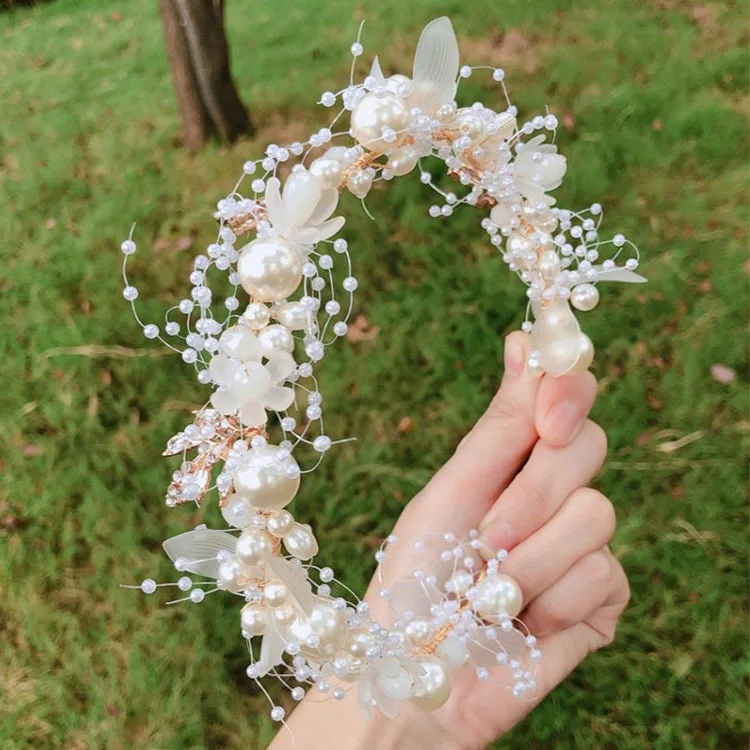 Women bride headband Hair accessories new pearl flower headband handwoven gold leaf children's headband for wedding
Women bride headband Hair accessories new pearl flower headband handwoven gold leaf children's headband for wedding