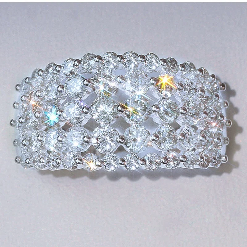 Luxury full Inlay shiny Cubic zirconia engagement rings for women silver wide finger wedding rings female gifts
Luxury full Inlay shiny Cubic zirconia engagement rings for women silver wide finger wedding rings female gifts