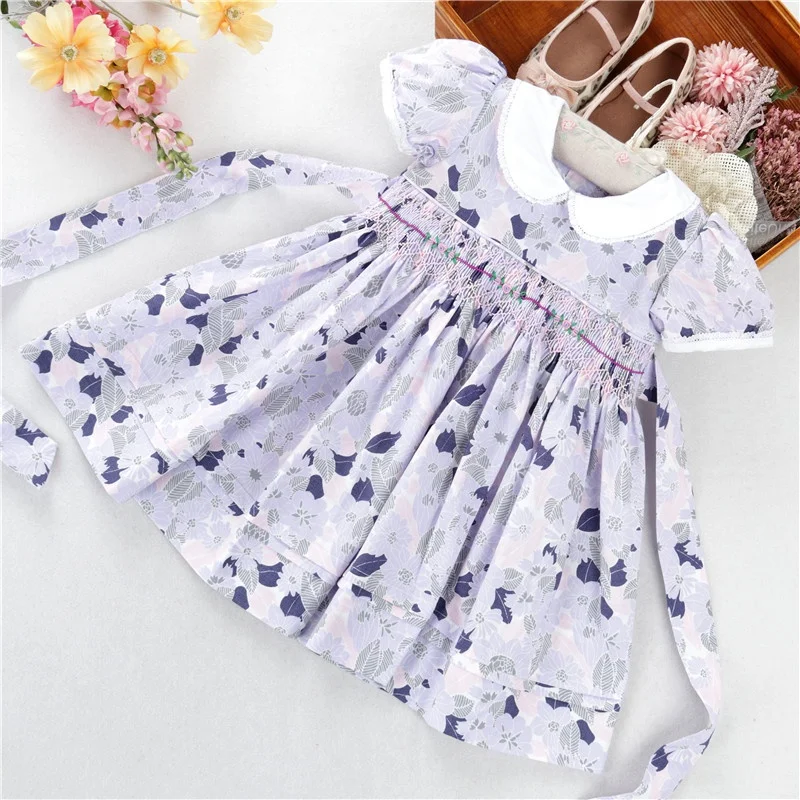 H032063 summer flower embroidery baby girls smocked dresses cotton peter pan collar kids clothing children clothes
H032063 summer flower embroidery baby girls smocked dresses cotton peter pan collar kids clothing children clothes