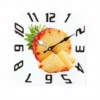 Promotion Gift Fruit Pineapple Customized Glass Wall Clock For Kitchen