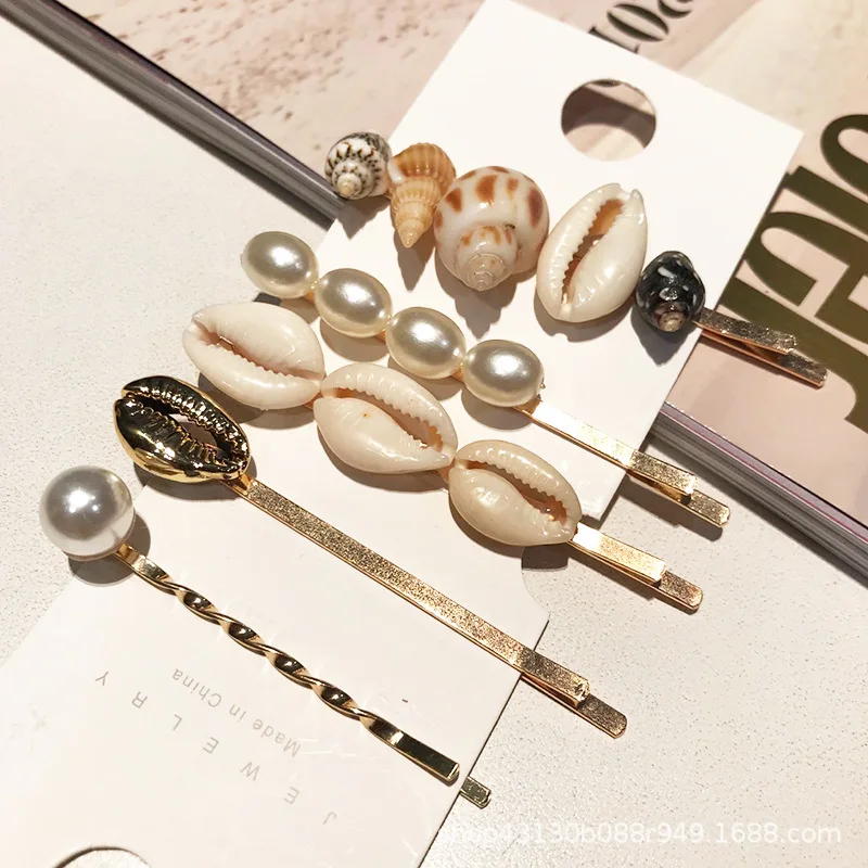 Wholesale popular women girls 5 PCS hair pin natural sea shell charms hair clip Set
Wholesale popular women girls 5 PCS hair pin natural sea shell charms hair clip Set