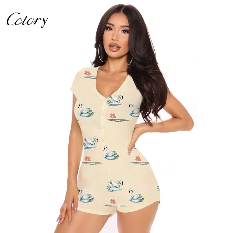 Colory Solid Color Oneise Plus Onesie Printed Designer Jumpsuit Women Pajamas, Picture shows
Colory Solid Color Oneise Plus Onesie Printed Designer Jumpsuit Women Pajamas, Picture shows