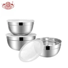 Factory supplier 201 stainless steel food rice soup keep fresh bowl set with transparent lid