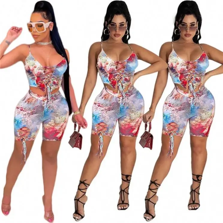 PEARL Hot Selling 2021 Summer Fashion Print Bandage Womens 2 Piece Outfit Two Piece Short Set
PEARL Hot Selling 2021 Summer Fashion Print Bandage Womens 2 Piece Outfit Two Piece Short Set