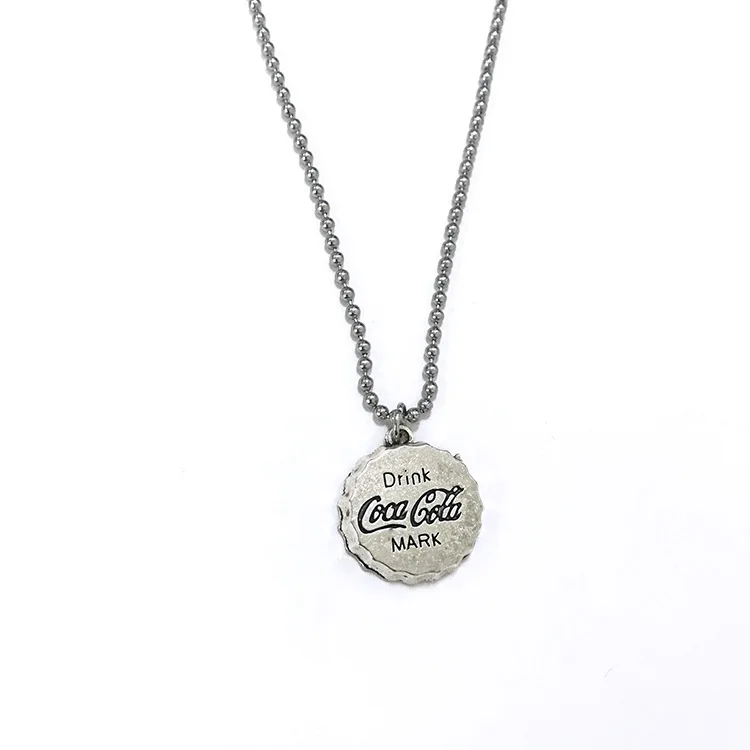 Retro Cola Bottle Cap Pendant Necklace with Stainless Steel Chain for Men boy girl Rock, Silver color
Retro Cola Bottle Cap Pendant Necklace with Stainless Steel Chain for Men boy girl Rock, Silver color