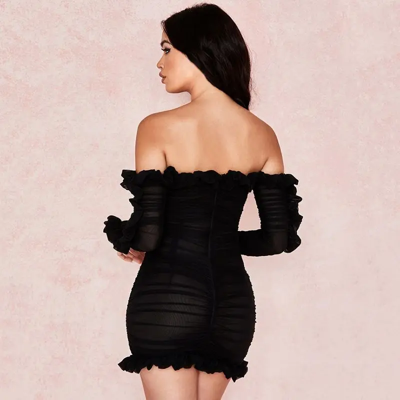 Women's Sexy Solid Off Shoulder Dress Butterfly Sleeve Bodycon Elastic Autumn Club Dress, Black
Women's Sexy Solid Off Shoulder Dress Butterfly Sleeve Bodycon Elastic Autumn Club Dress, Black