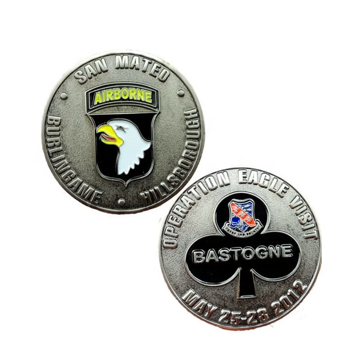 Cheap metal medallion zinc alloy coin custom challenge silver coin