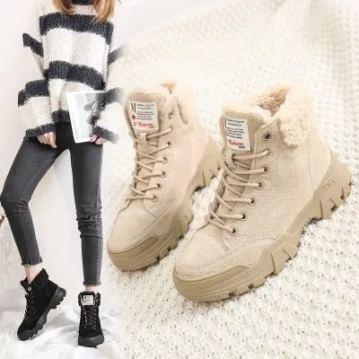 women snow boots beige plush warm fur causal boots shoes sneakers ankle booties platform thick sole lace up winter shoes, As the picture shows
women snow boots beige plush warm fur causal boots shoes sneakers ankle booties platform thick sole lace up winter shoes, As the picture shows