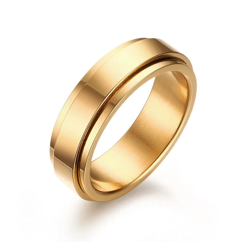 Wholesale Manufacturers Direct Korean Fashion Accessories 6mm Gold Rotating Stainless Steel Ring, Picture shows
Wholesale Manufacturers Direct Korean Fashion Accessories 6mm Gold Rotating Stainless Steel Ring, Picture shows