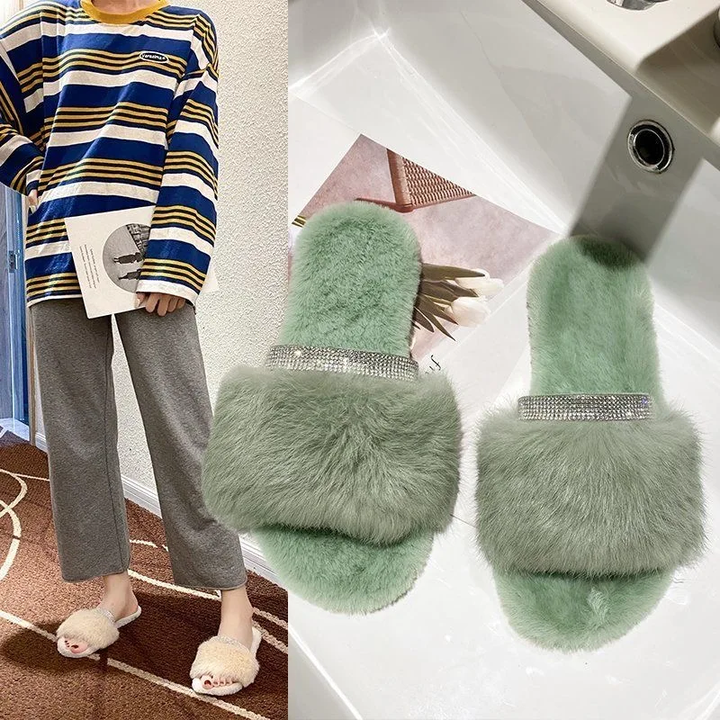 women fur slides sandals rhinestone warm indoor house fur plush furry flat sandals and slippers for women, Black, white,green
women fur slides sandals rhinestone warm indoor house fur plush furry flat sandals and slippers for women, Black, white,green