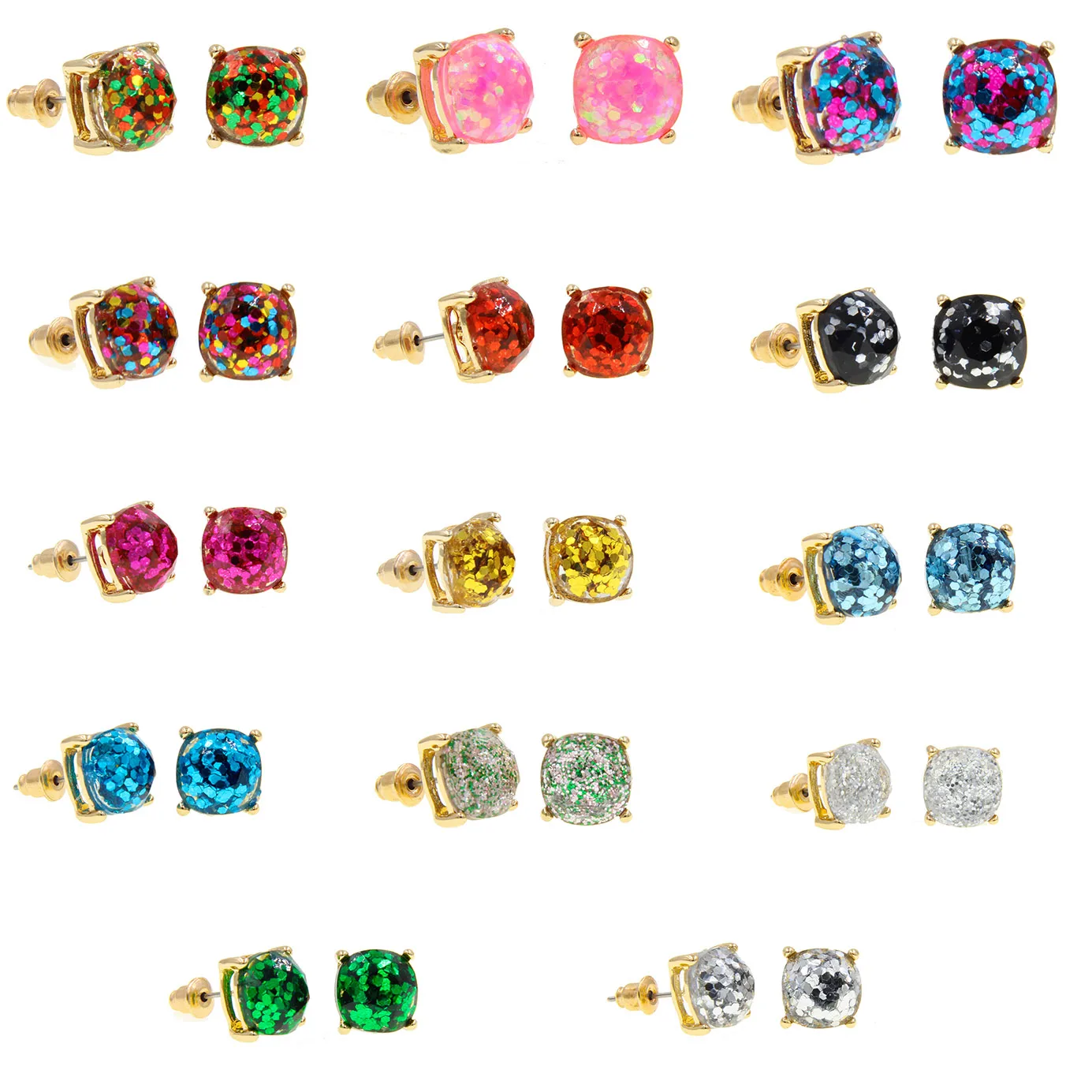 New Rainbow Square Glitter Stud Earrings Fashion Resin Earings Gold Color Brand Jewelry Women Wedding Party Gift
New Rainbow Square Glitter Stud Earrings Fashion Resin Earings Gold Color Brand Jewelry Women Wedding Party Gift