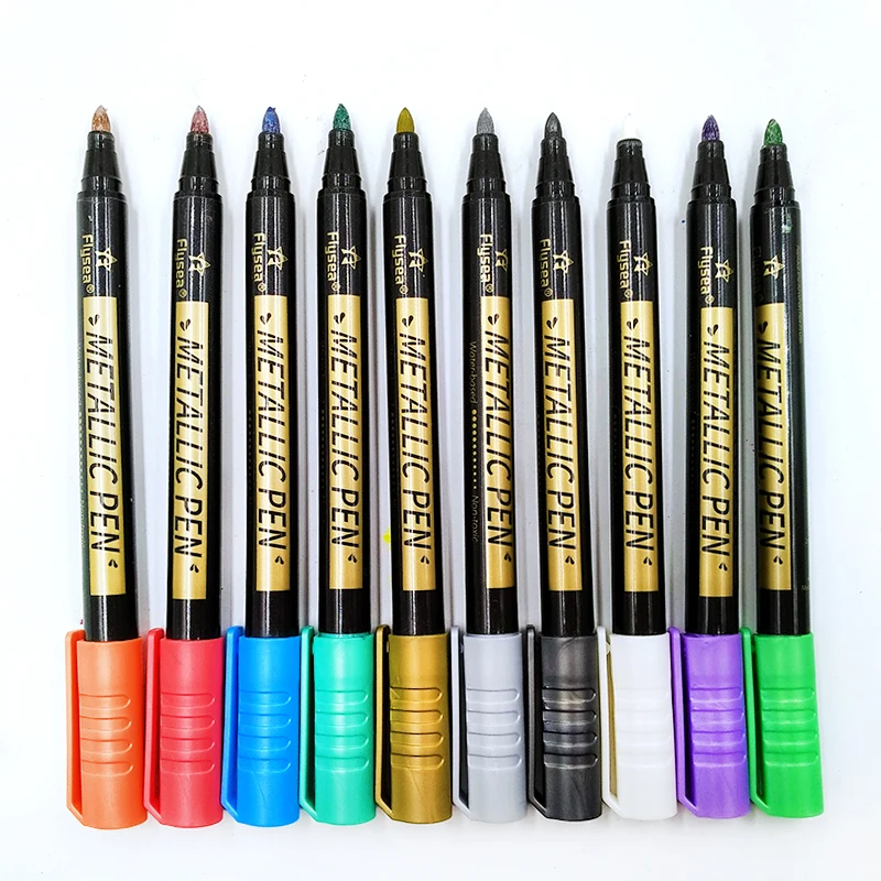 Flysea 2.0 mm cotton core Multi-color Metallic Markers Paint Pens with Pen Hook for Rock Painting
Flysea 2.0 mm cotton core Multi-color Metallic Markers Paint Pens with Pen Hook for Rock Painting