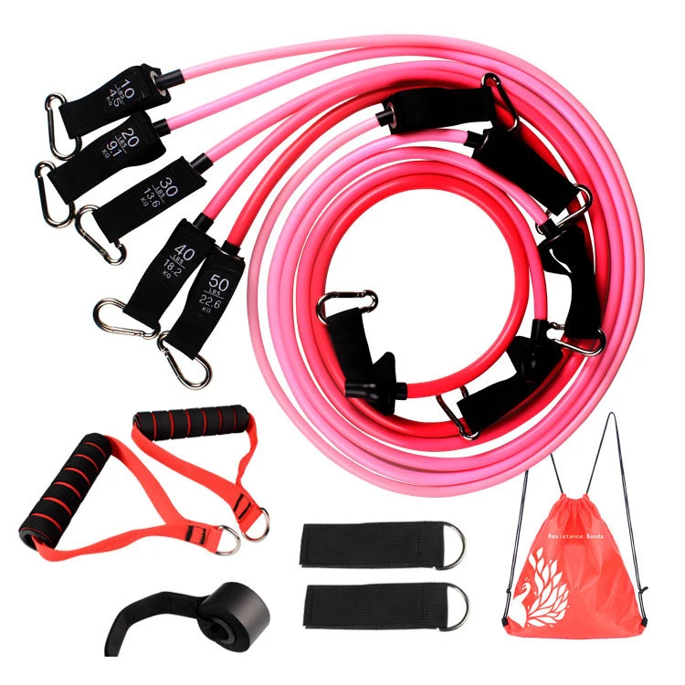 Fitness_Elastic_Band Exercise Equipment Gym Home Tube Workout Bands Set Elastic 11 Excercise Resistance Exercises Fitness Band, Pink
Fitness_Elastic_Band Exercise Equipment Gym Home Tube Workout Bands Set Elastic 11 Excercise Resistance Exercises Fitness Band, Pink