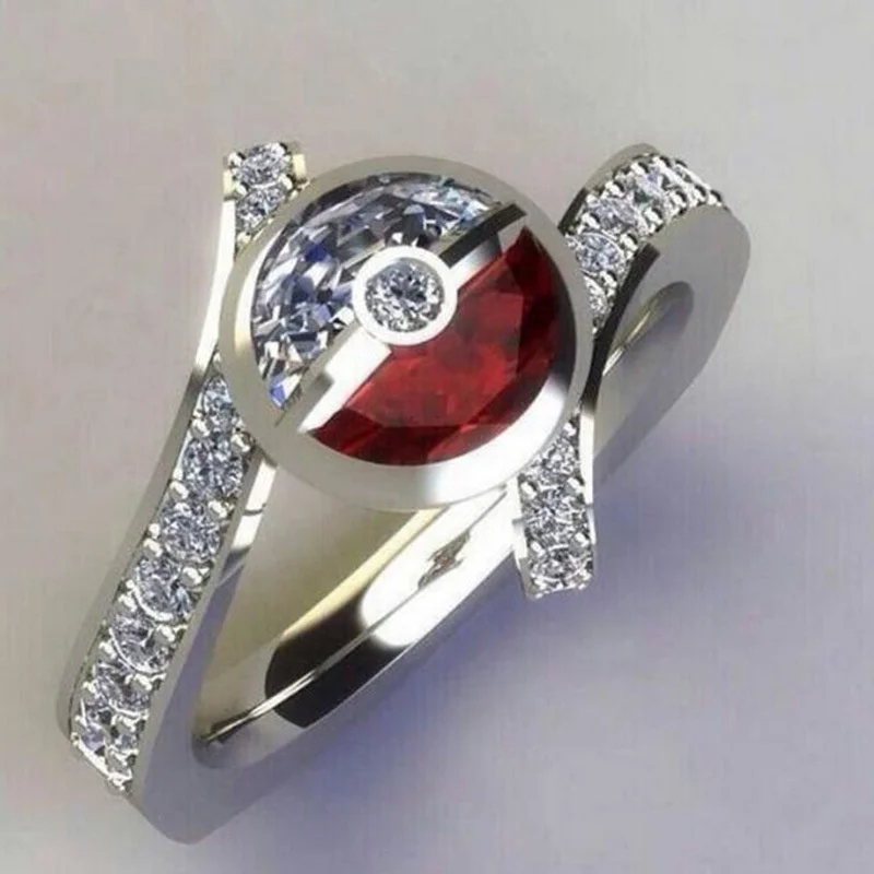 New Fashion Crystal Small Zircon Stone Ring Cute Female Silver Color Red Ball Ring Vintage Wedding Rings For Women
New Fashion Crystal Small Zircon Stone Ring Cute Female Silver Color Red Ball Ring Vintage Wedding Rings For Women