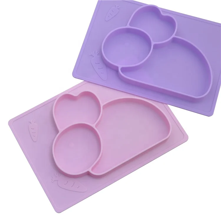 Rabbit shape cute silicon baby plate with suction BPA Free hot sale Dinner Table baby Plates sets dinner mat for kid KD-A17, Pink
Rabbit shape cute silicon baby plate with suction BPA Free hot sale Dinner Table baby Plates sets dinner mat for kid KD-A17, Pink