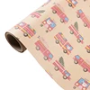 Wholesale Factory Custom Christmas Cartoon Car Gift Wrapping Brown Kraft Paper Roll